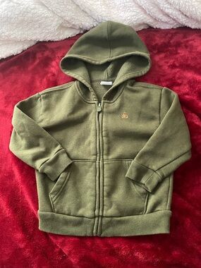 GAP Olive Green Kids Fleece Zip Hoodie